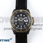 Sea Dweller 43mm Carbon DIWF Best Edition Black Dial YG Bezel on Black Nylon Strap A2824