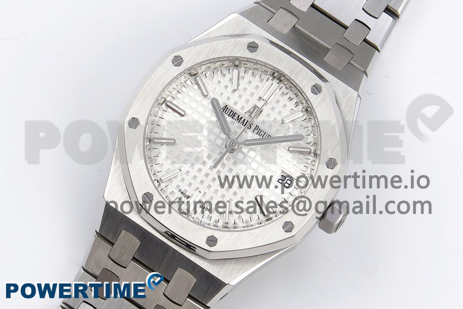 Royal Oak 34mm SS ZF 1:1 Best Edition White Textured Dial on SS Bracelet A5800 - Image 2