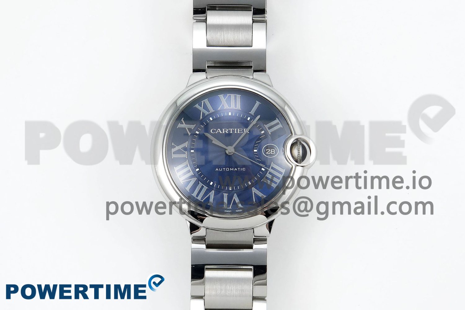 Ballon Bleu 42mm SS CHF 1:1 Best Edition Blue Texture Dial on SS Bracelet A2824 - Image 1