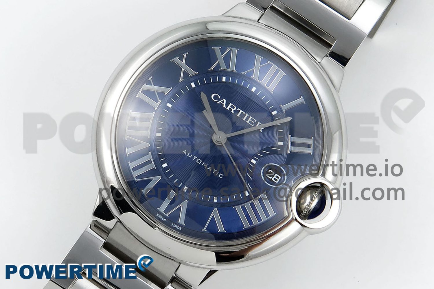Ballon Bleu 42mm SS CHF 1:1 Best Edition Blue Texture Dial on SS Bracelet A2824 - Image 2