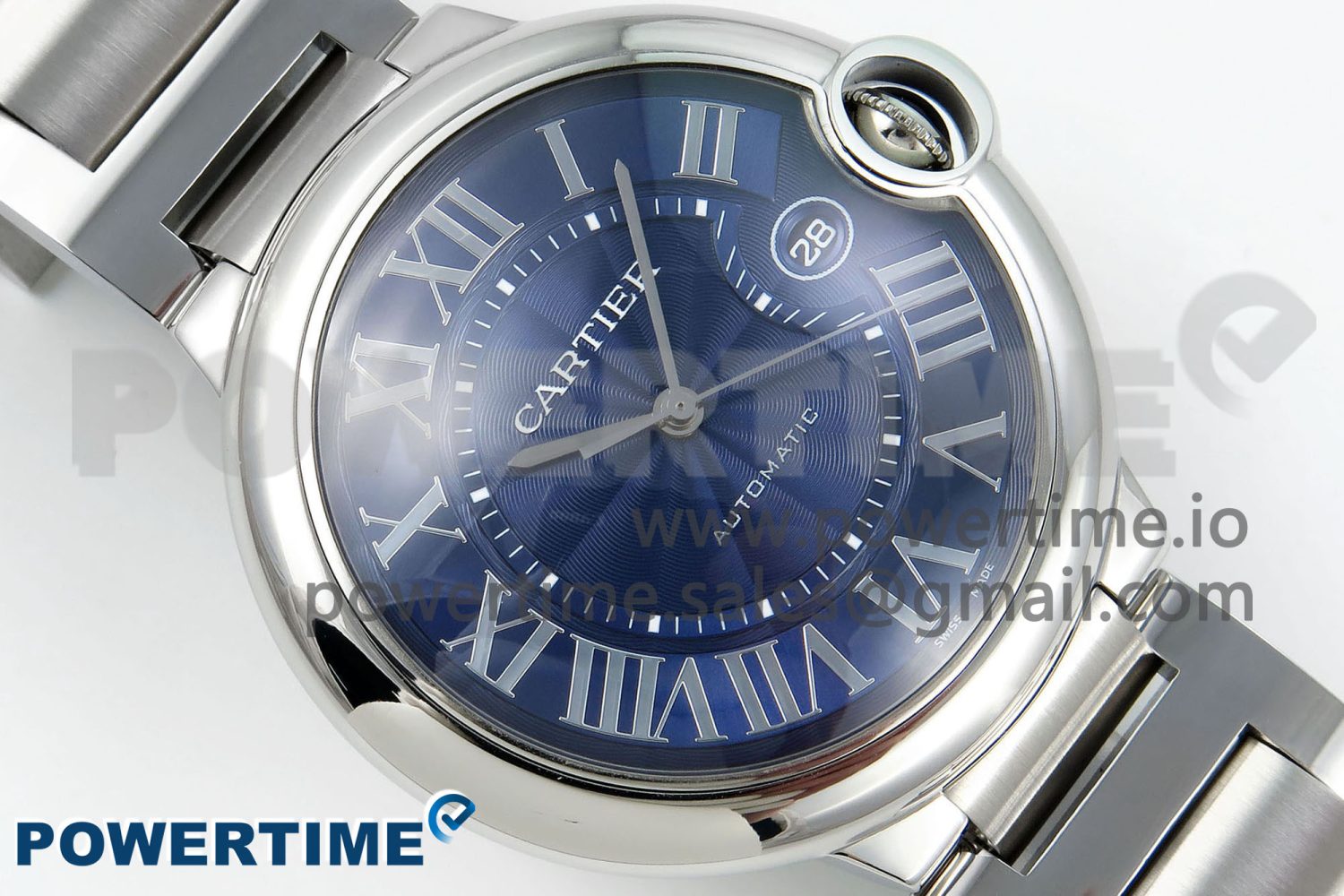 Ballon Bleu 42mm SS CHF 1:1 Best Edition Blue Texture Dial on SS Bracelet A2824 - Image 3