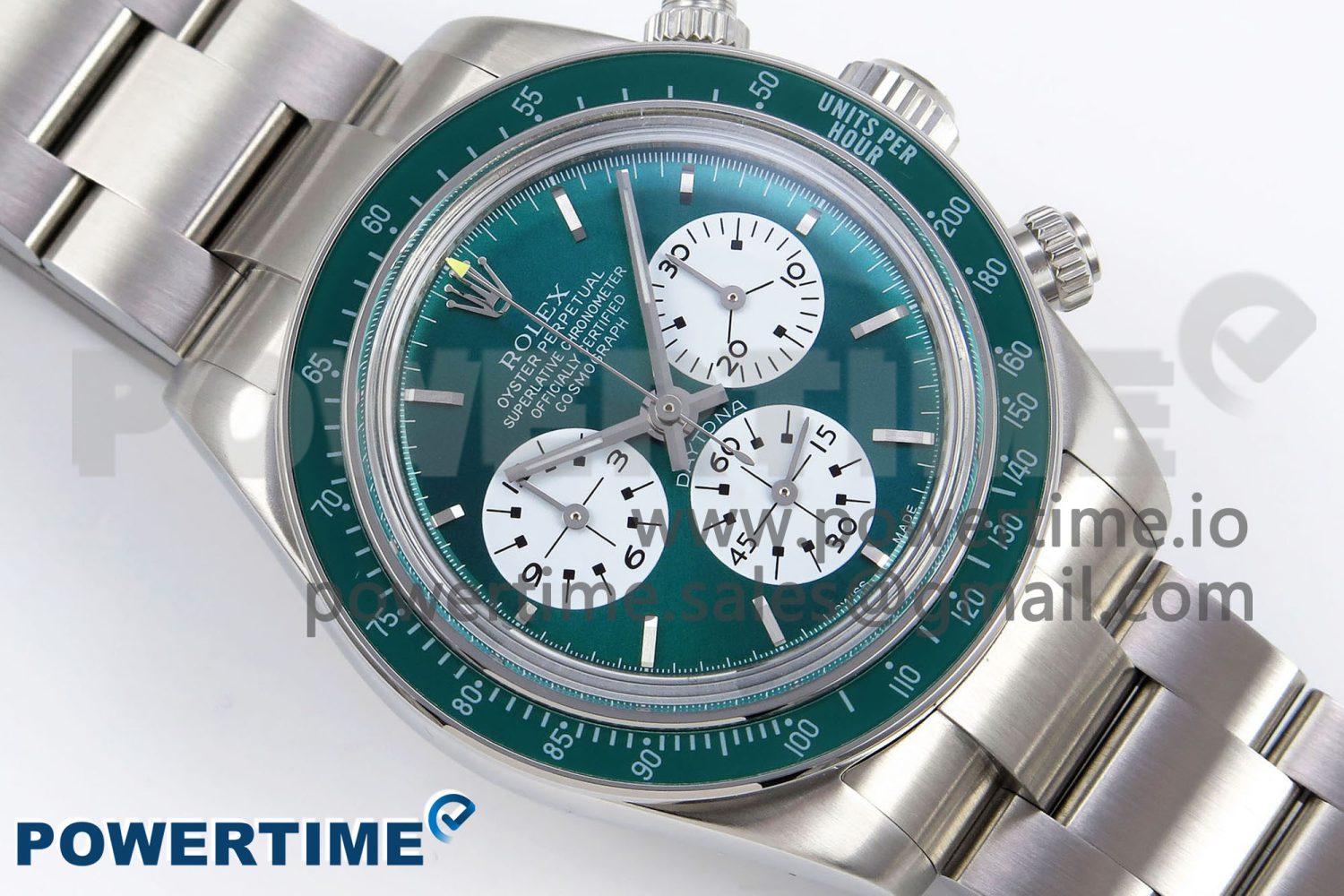 Daytona SS ADGF Best Edition Green/White Dial on SS Bracelet A7750 - Image 3