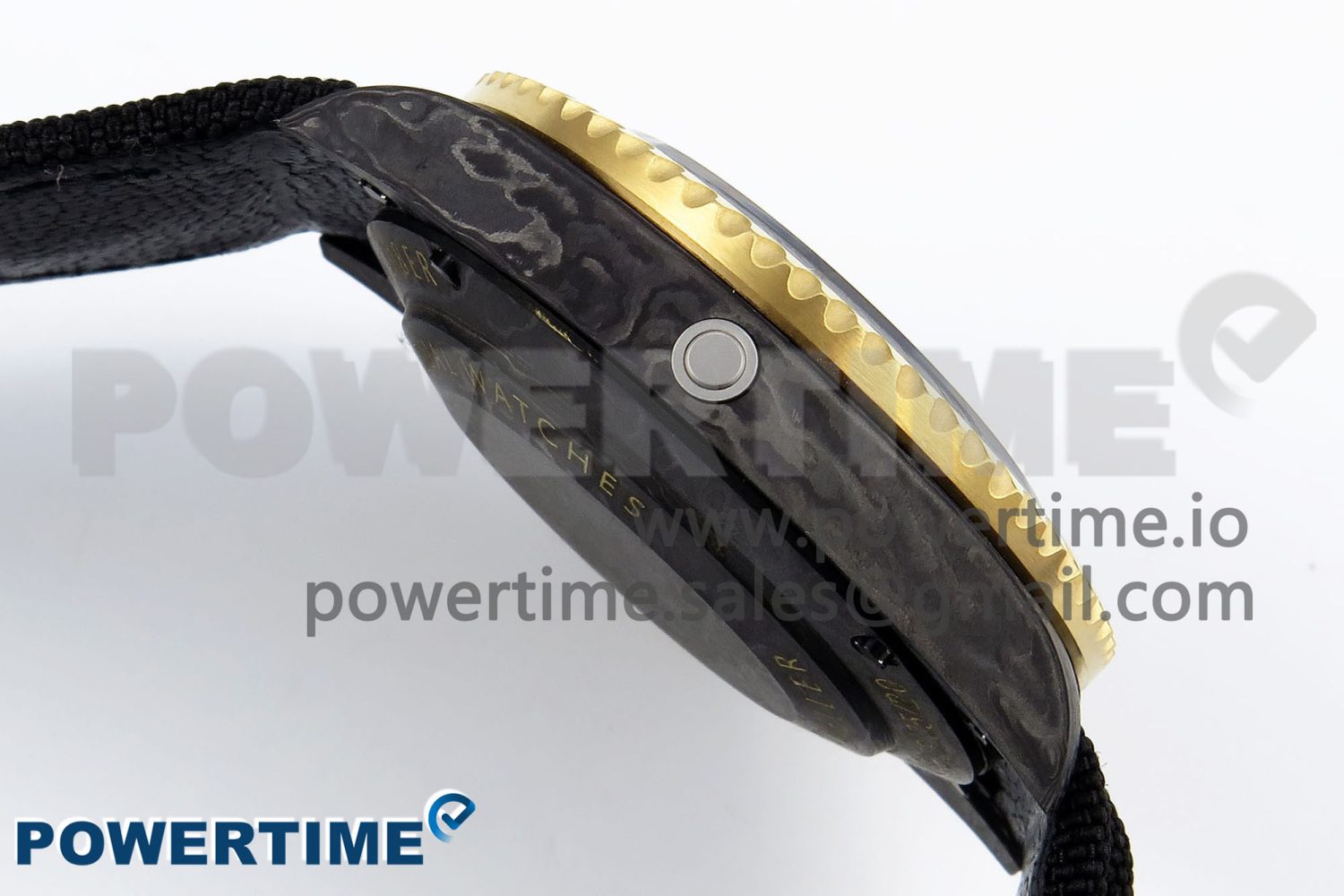 Sea Dweller 43mm Carbon DIWF Best Edition Black Dial YG Bezel on Black Nylon Strap A2824 - Image 7