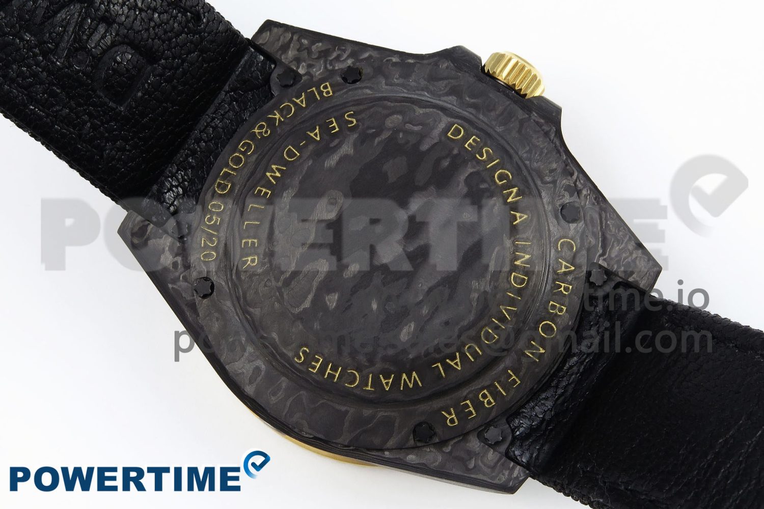 Sea Dweller 43mm Carbon DIWF Best Edition Black Dial YG Bezel on Black Nylon Strap A2824 - Image 8