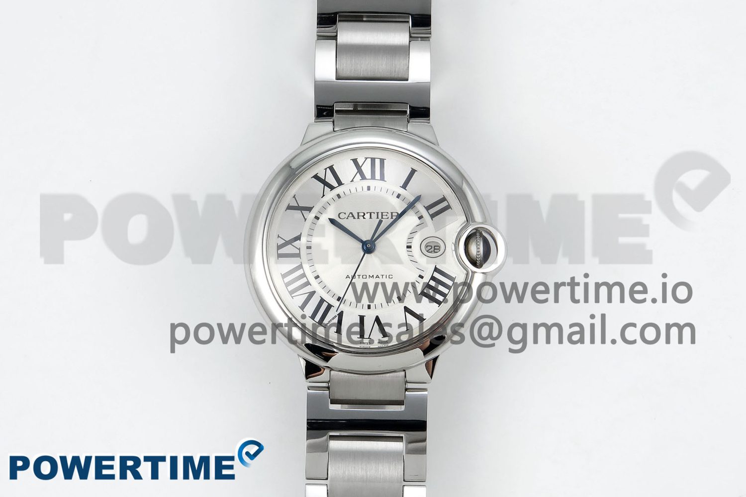 Ballon Bleu 42mm SS CHF 1:1 Best Edition White Texture Dial on SS Bracelet A2824 - Image 1