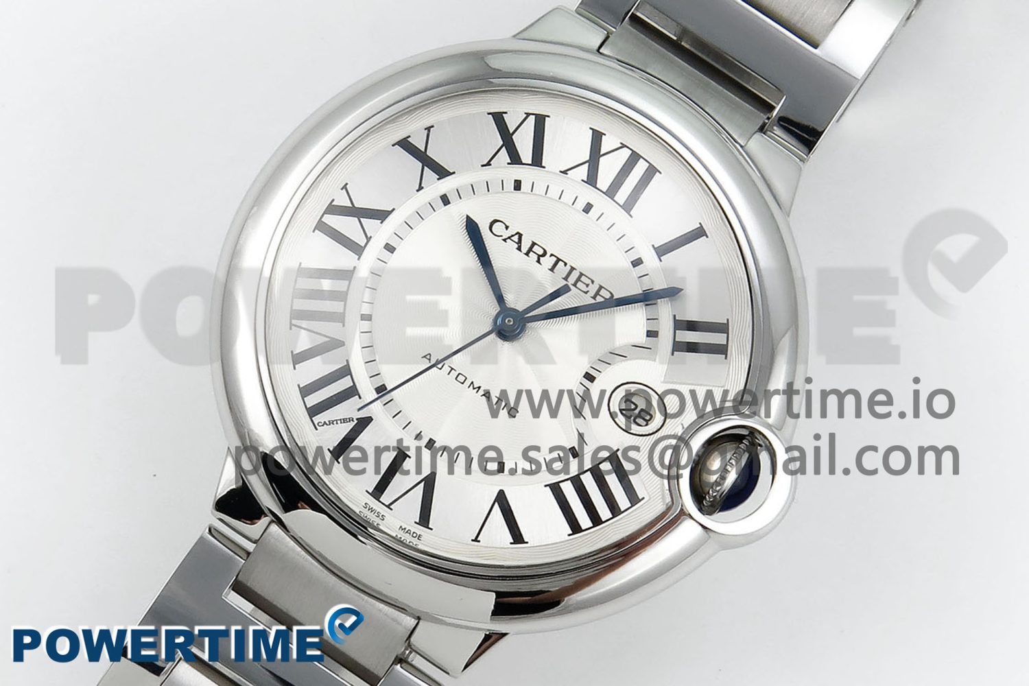 Ballon Bleu 42mm SS CHF 1:1 Best Edition White Texture Dial on SS Bracelet A2824 - Image 2
