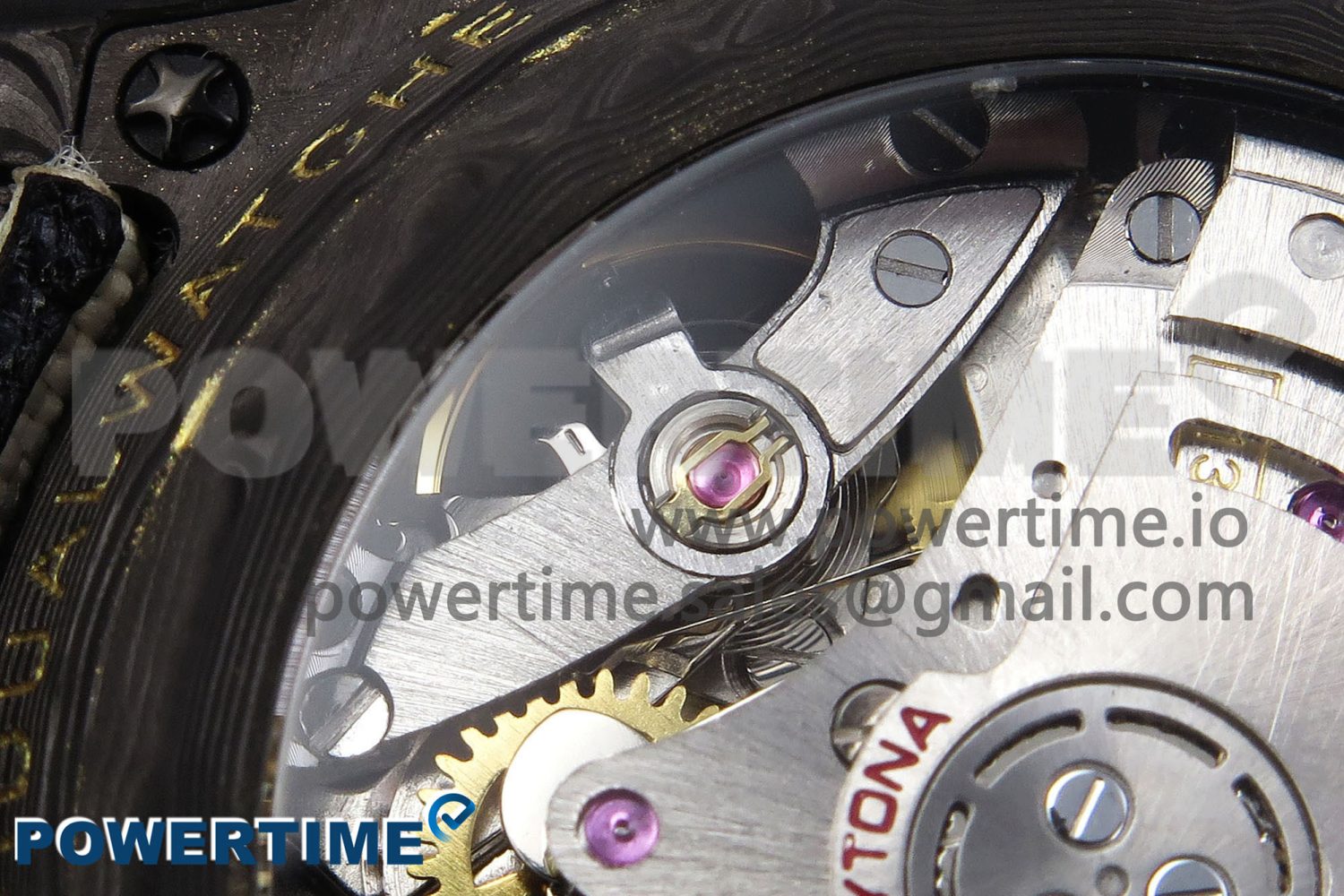 Daytona DIW Carbon Case DIWF Edition Black/White Dial Orange Diamonds Bezel on White Nylon Strap A7750 - Image 11