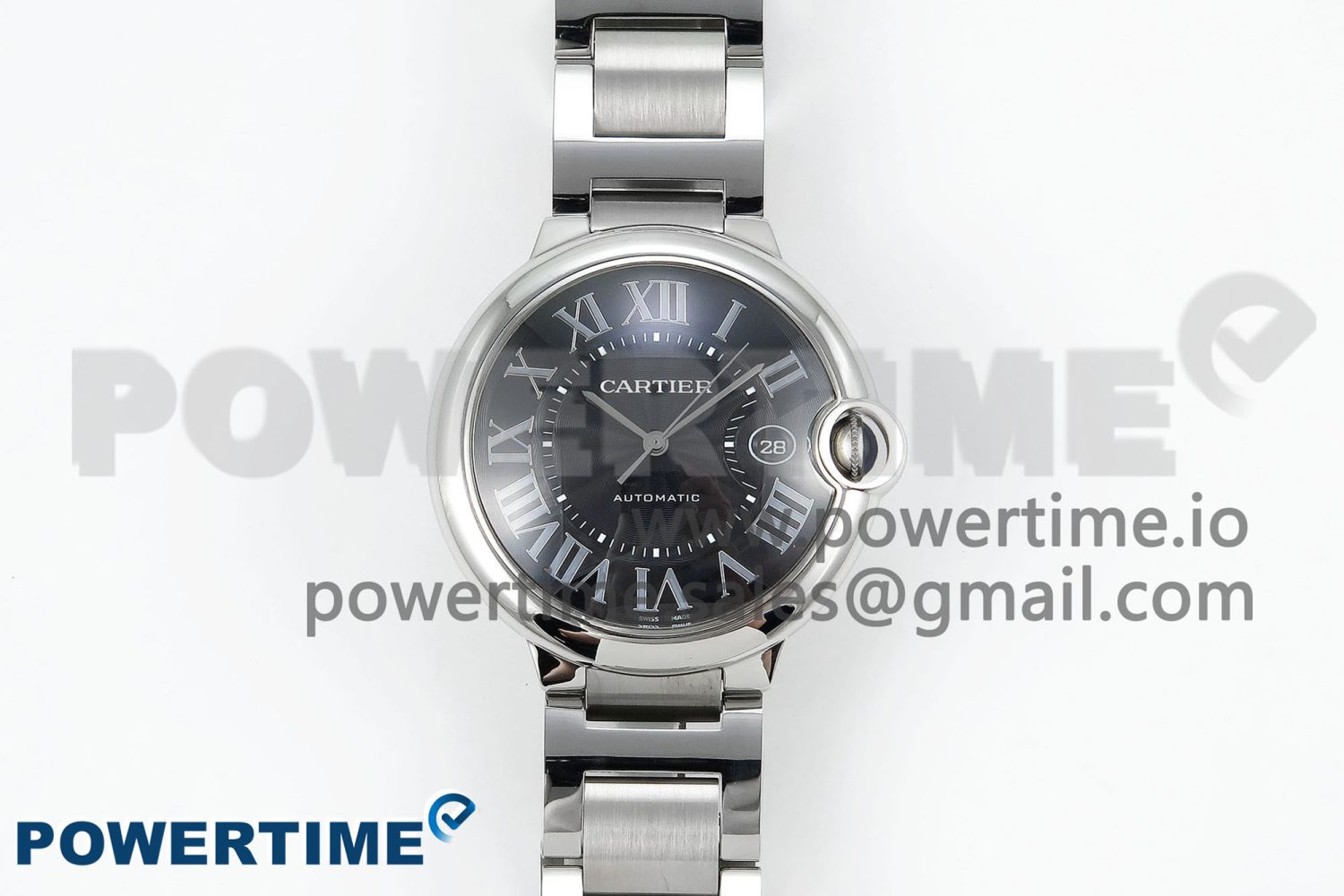 Ballon Bleu 42mm SS CHF 1:1 Best Edition Grey Texture Dial on SS Bracelet A2824 - Image 1