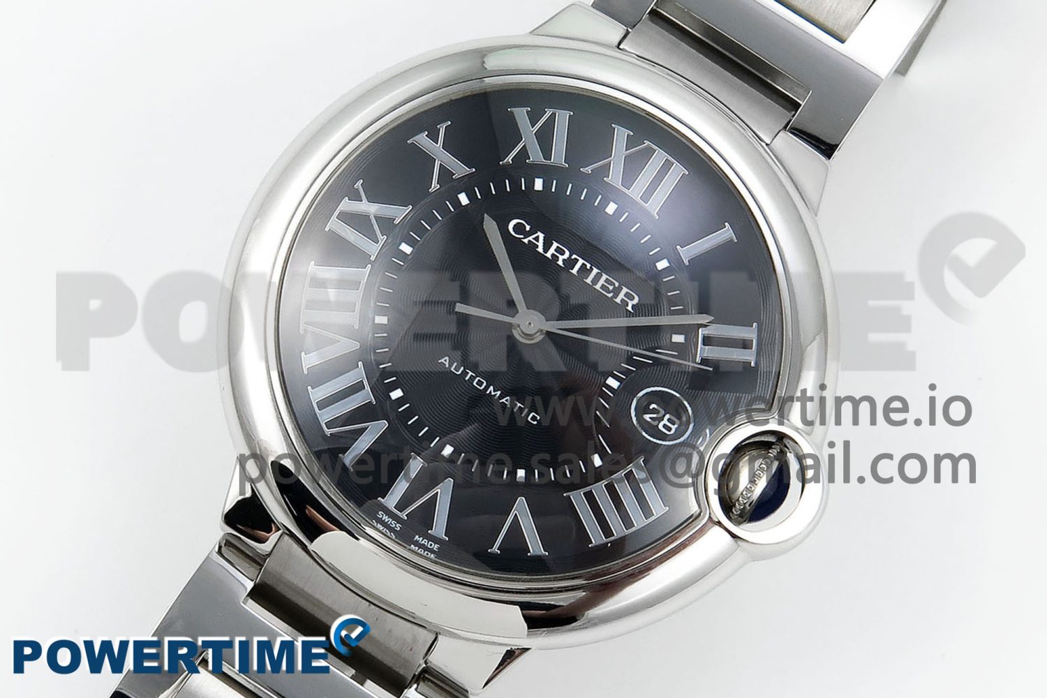 Ballon Bleu 42mm SS CHF 1:1 Best Edition Grey Texture Dial on SS Bracelet A2824 - Image 2