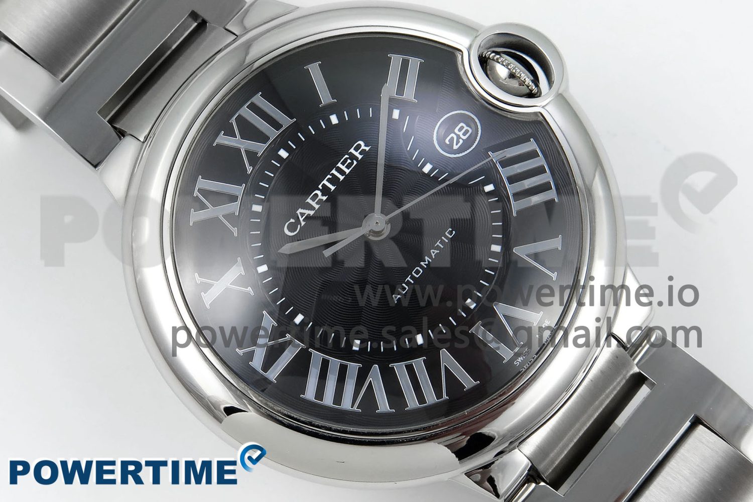 Ballon Bleu 42mm SS CHF 1:1 Best Edition Grey Texture Dial on SS Bracelet A2824 - Image 3