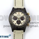 Daytona DIW Carbon Case DIWF Edition Cream/Brown Dial on White Nylon Strap A7750