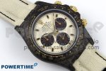 Daytona DIW Carbon Case DIWF Edition Cream/Brown Dial on White Nylon Strap A7750 - Image 3
