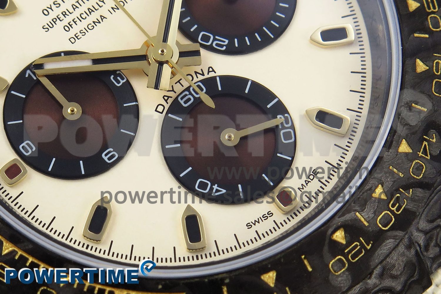 Daytona DIW Carbon Case DIWF Edition Cream/Brown Dial on White Nylon Strap A7750 - Image 5