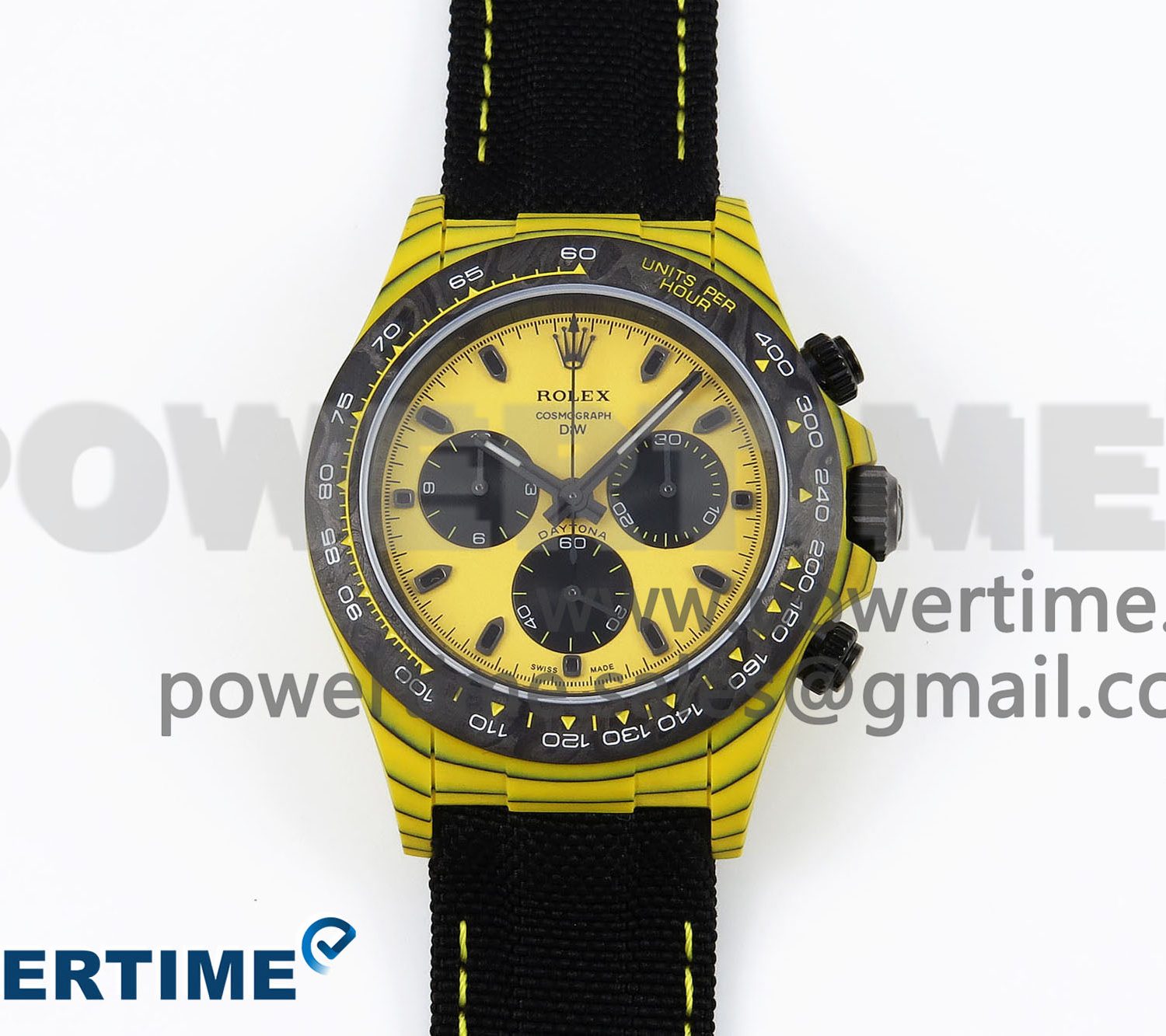 Daytona DIW Yellow Carbon Case DIWF Edition Black/White Dial on Black Nylon Strap A7750