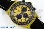 Daytona DIW Yellow Carbon Case DIWF Edition Black/White Dial on Black Nylon Strap A7750 - Image 3