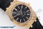 Royal Oak 41mm 15400 RG APSF 1:1 Best Edition Black Dial on Black Leather Strap SA3120 Super Clone V4 (Gain Weight) - Image 2