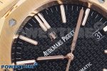 Royal Oak 41mm 15400 RG APSF 1:1 Best Edition Black Dial on Black Leather Strap SA3120 Super Clone V4 (Gain Weight) - Image 4