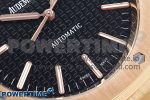 Royal Oak 41mm 15400 RG APSF 1:1 Best Edition Black Dial on Black Leather Strap SA3120 Super Clone V4 (Gain Weight) - Image 5