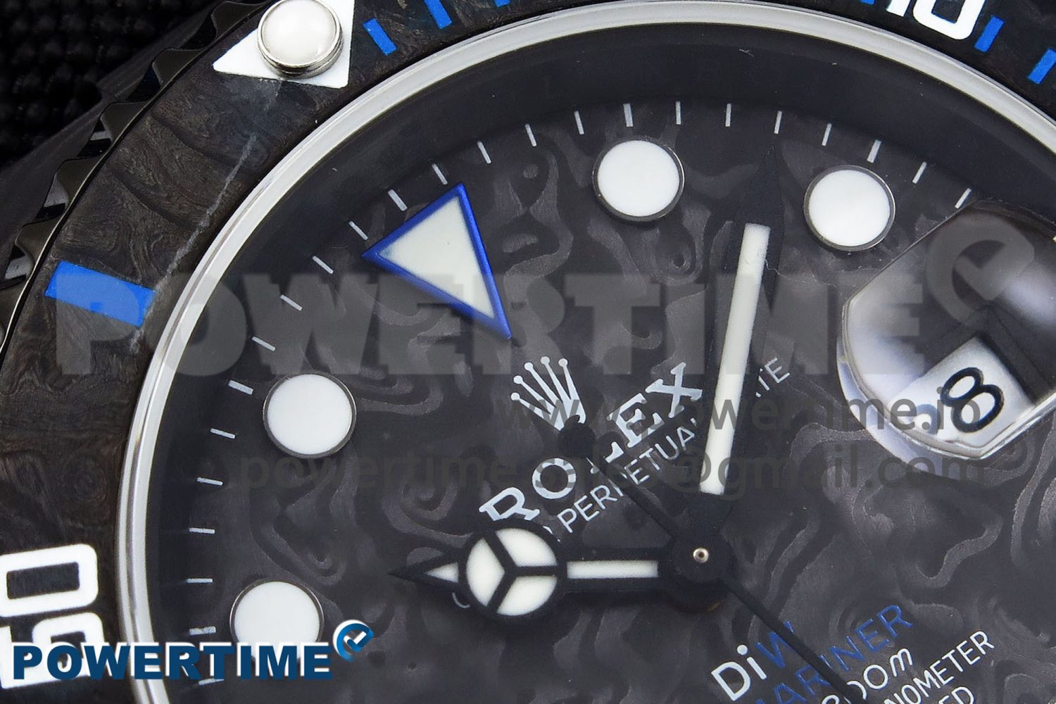 Submariner DIW Carbon IPKF 1:1 Best Edition Black/Blue Dial on Black Nylon Strap VR3135 - Image 4