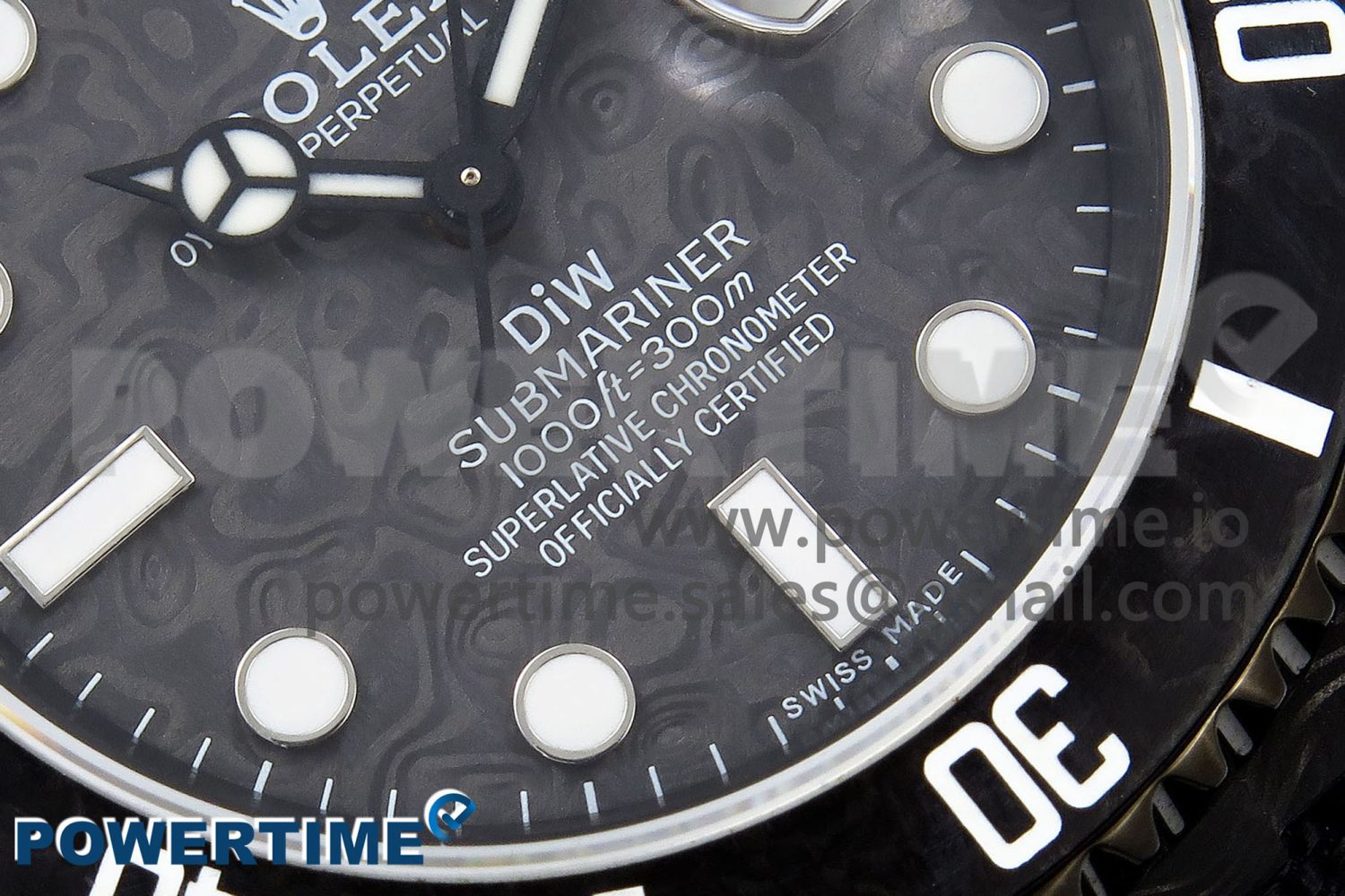 Submariner DIW Carbon IPKF 1:1 Best Edition Black/White Dial on Black Nylon Strap VR3135 - Image 5