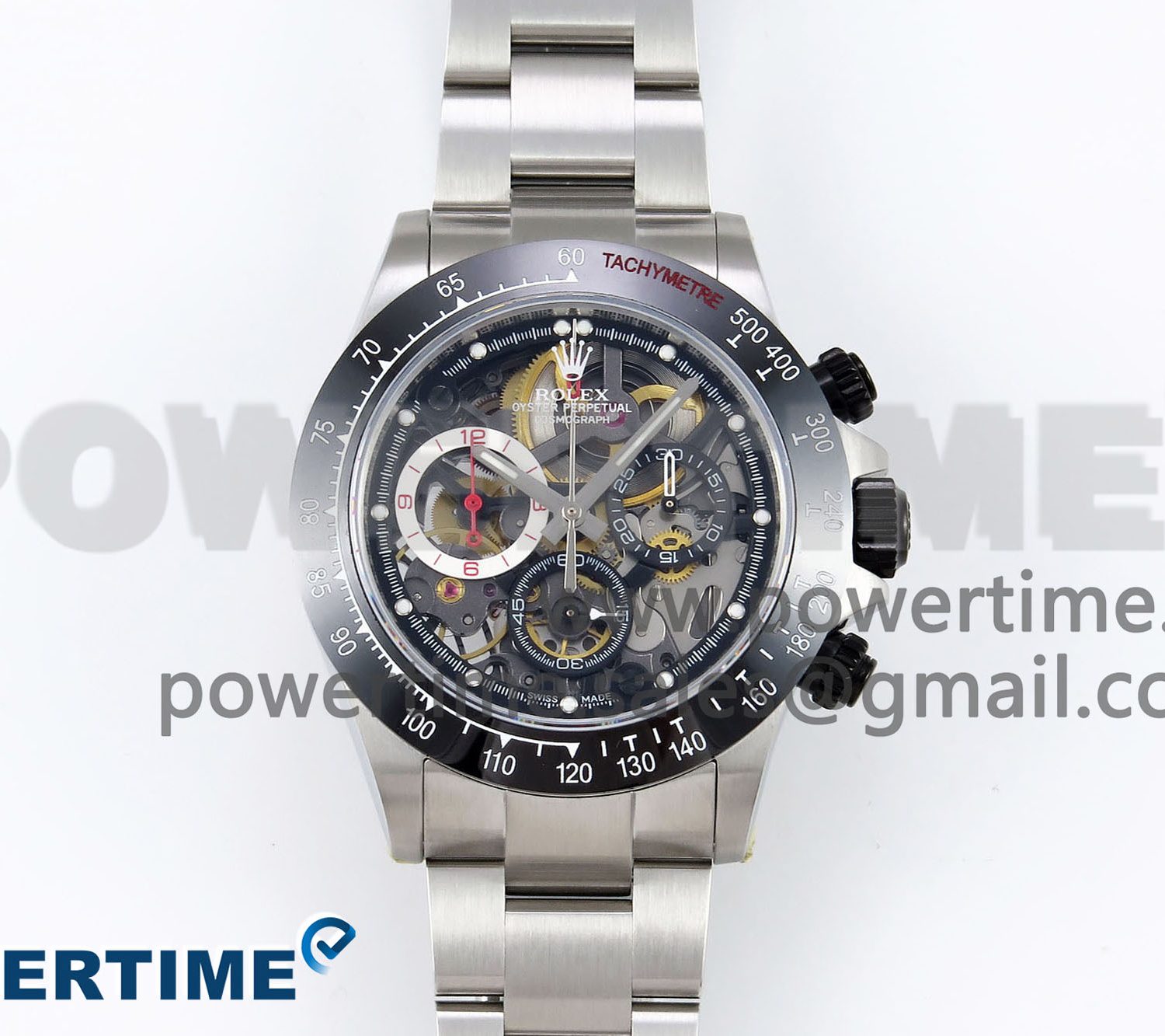 Daytona Skeleton SONIC Best Edition Ceramic Bezel Skeleton Dial on SS Oyster Bracelet SA4130