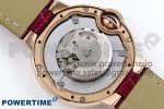 Ballon Bleu 33mm RG AF 1:1 Best Edition Silver Dial Diamonds Bezel on Red Leather Strap SEIKO NH05A - Image 8