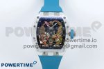 RM51 Transparent Tourbillon RMF Best Edition Tiger/Dragon Dial on Blue Rubber Strap