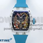 RM51 Transparent Tourbillon RMF Best Edition Tiger/Dragon Dial on Blue Rubber Strap