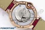 Ballon Bleu 33mm RG AF 1:1 Best Edition Silver Dial Diamonds Bezel on Red Leather Strap SEIKO NH05A - Image 9