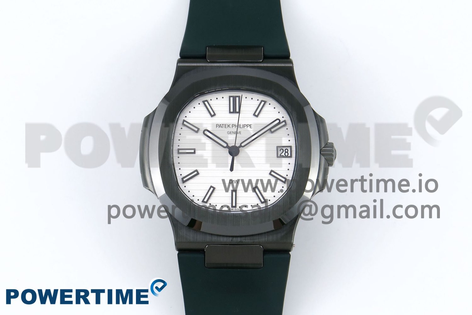 AET Nautilus 5711 Green Ceramic AMGF Best Edition White Dial on Green Rubber Strap MIYOTA 9015 - Image 1