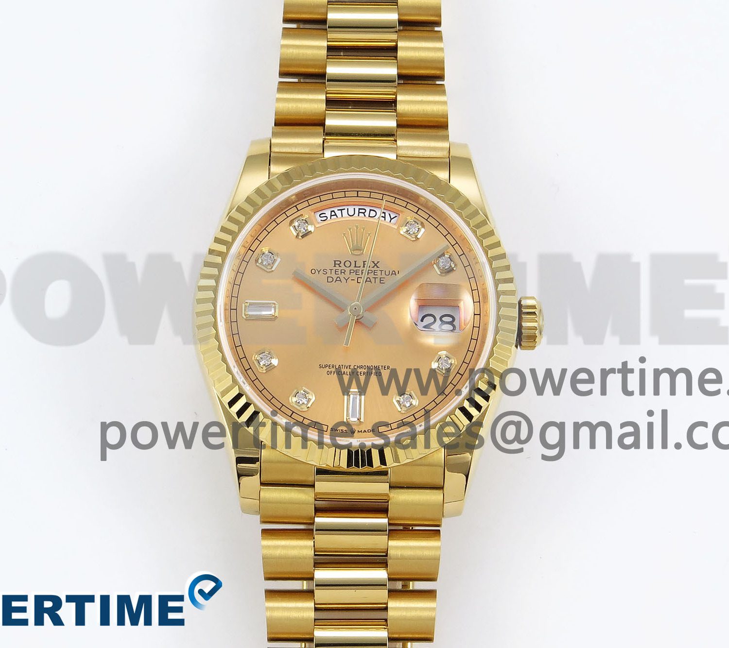 Day Date 36 YG TWSF Best Edition YG Diamonds Dial on YG Bracelet A2836
