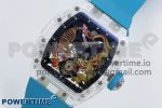 RM51 Transparent Tourbillon RMF Best Edition Tiger/Dragon Dial on Blue Rubber Strap - Image 2