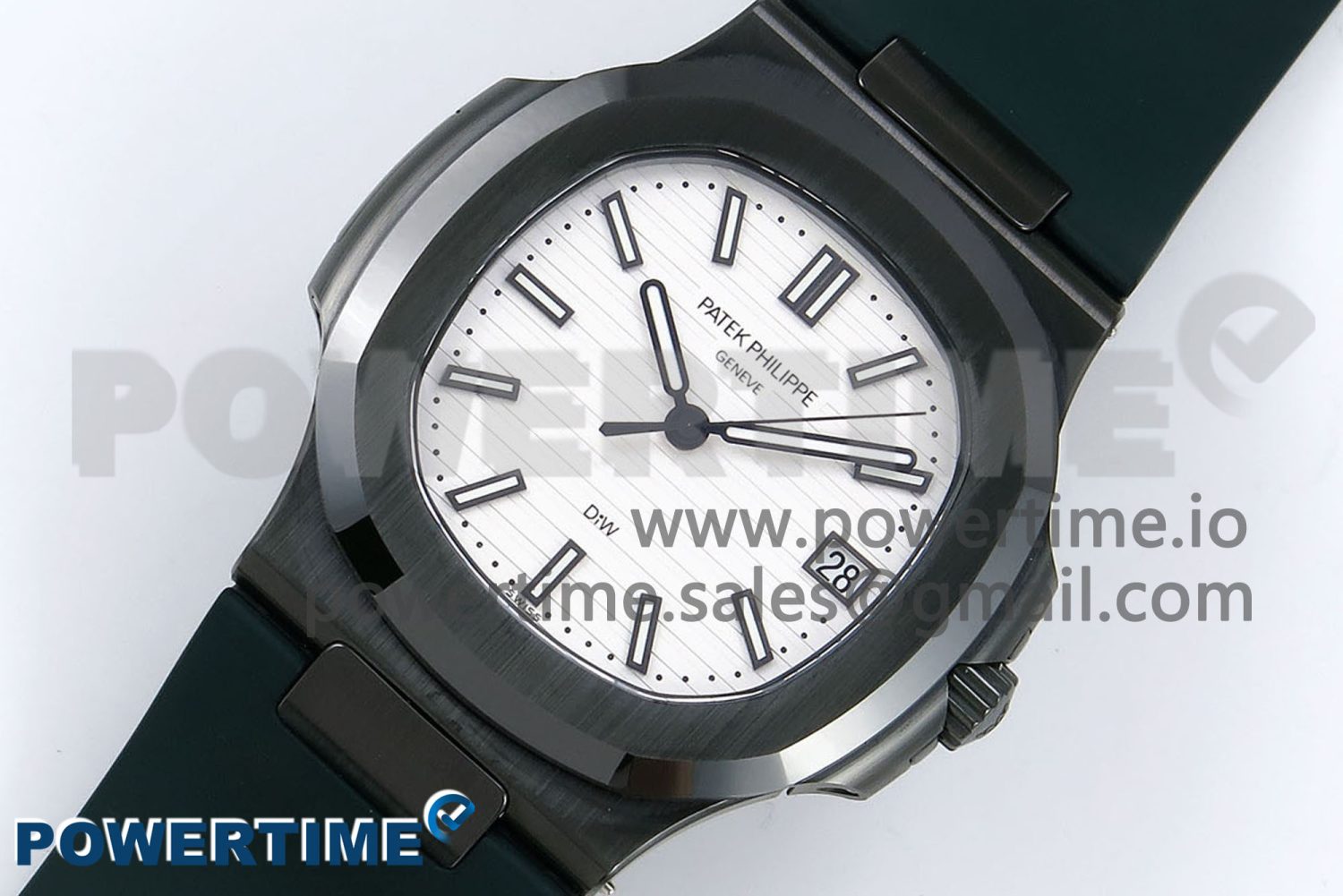 AET Nautilus 5711 Green Ceramic AMGF Best Edition White Dial on Green Rubber Strap MIYOTA 9015 - Image 2