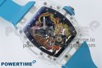 RM51 Transparent Tourbillon RMF Best Edition Tiger/Dragon Dial on Blue Rubber Strap - Image 3