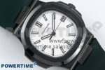 AET Nautilus 5711 Green Ceramic AMGF Best Edition White Dial on Green Rubber Strap MIYOTA 9015 - Image 3