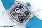 RM51 Transparent Tourbillon RMF Best Edition Tiger/Dragon Dial on Blue Rubber Strap - Image 8