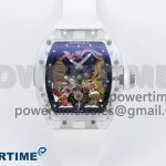 RM51 Transparent Tourbillon RMF Best Edition Tiger/Dragon Dial on White Rubber Strap