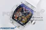 RM51 Transparent Tourbillon RMF Best Edition Tiger/Dragon Dial on White Rubber Strap - Image 2