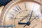 Ballon Bleu 33mm RG AF 1:1 Best Edition RG Dial Diamonds Bezel on Blue Leather Strap SEIKO NH05A - Image 4