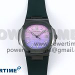 AET Nautilus 5711 Green Ceramic AMGF Best Edition Purple/Pink Dial on Green Rubber Strap MIYOTA 9015