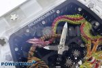 RM51 Transparent Tourbillon RMF Best Edition Tiger/Dragon Dial on White Rubber Strap - Image 4
