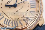 Ballon Bleu 33mm RG AF 1:1 Best Edition RG Dial Diamonds Bezel on Blue Leather Strap SEIKO NH05A - Image 5