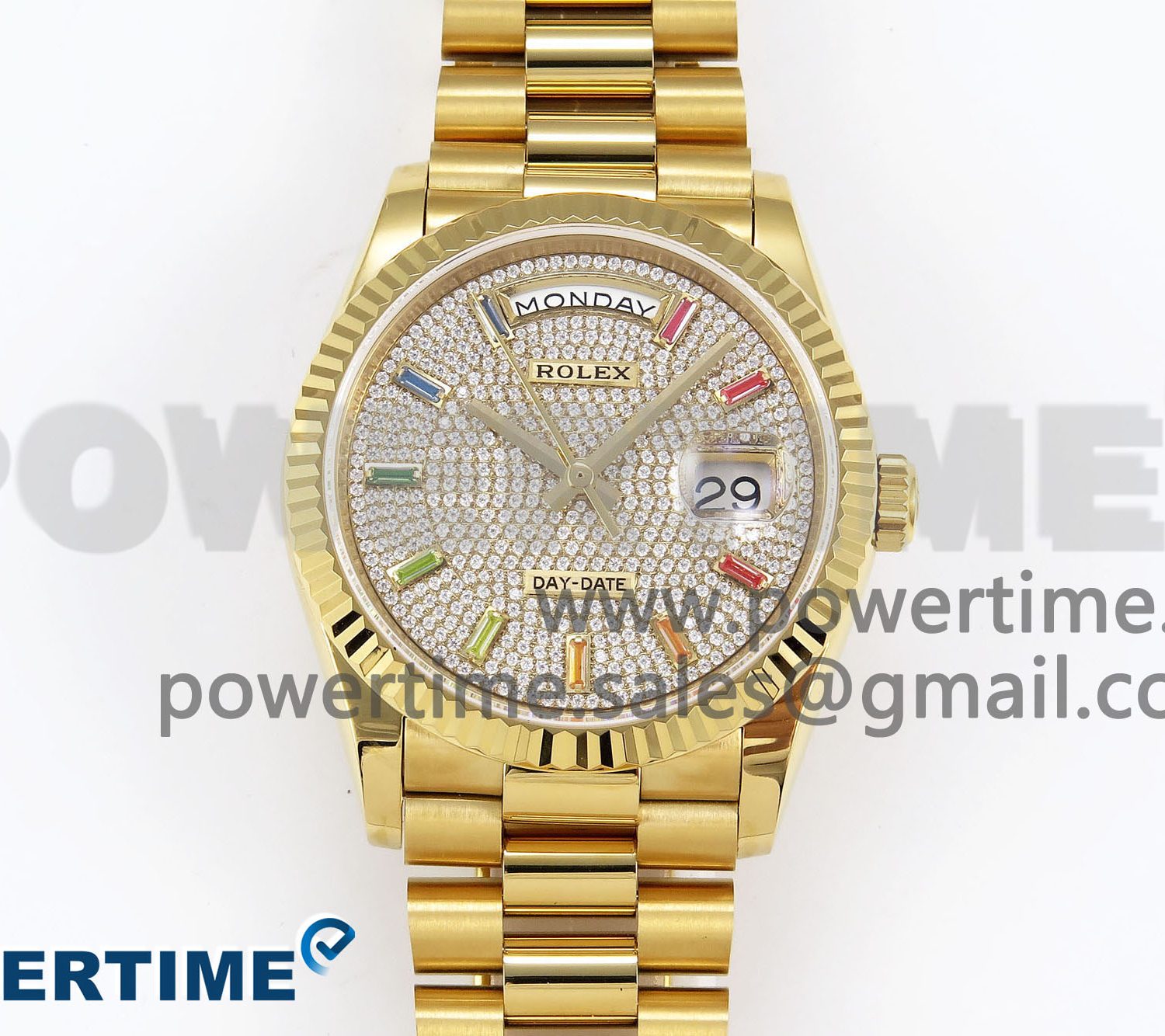 Day Date 36 YG TWSF Best Edition Diamonds Dial on YG Bracelet A2836