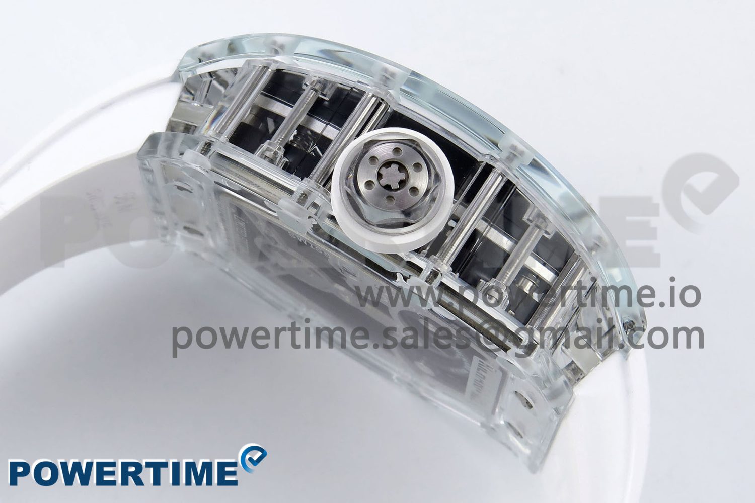 RM51 Transparent Tourbillon RMF Best Edition Tiger/Dragon Dial on White Rubber Strap - Image 6