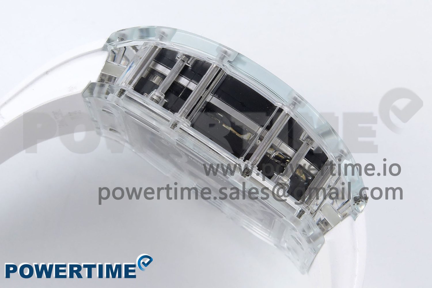 RM51 Transparent Tourbillon RMF Best Edition Tiger/Dragon Dial on White Rubber Strap - Image 7