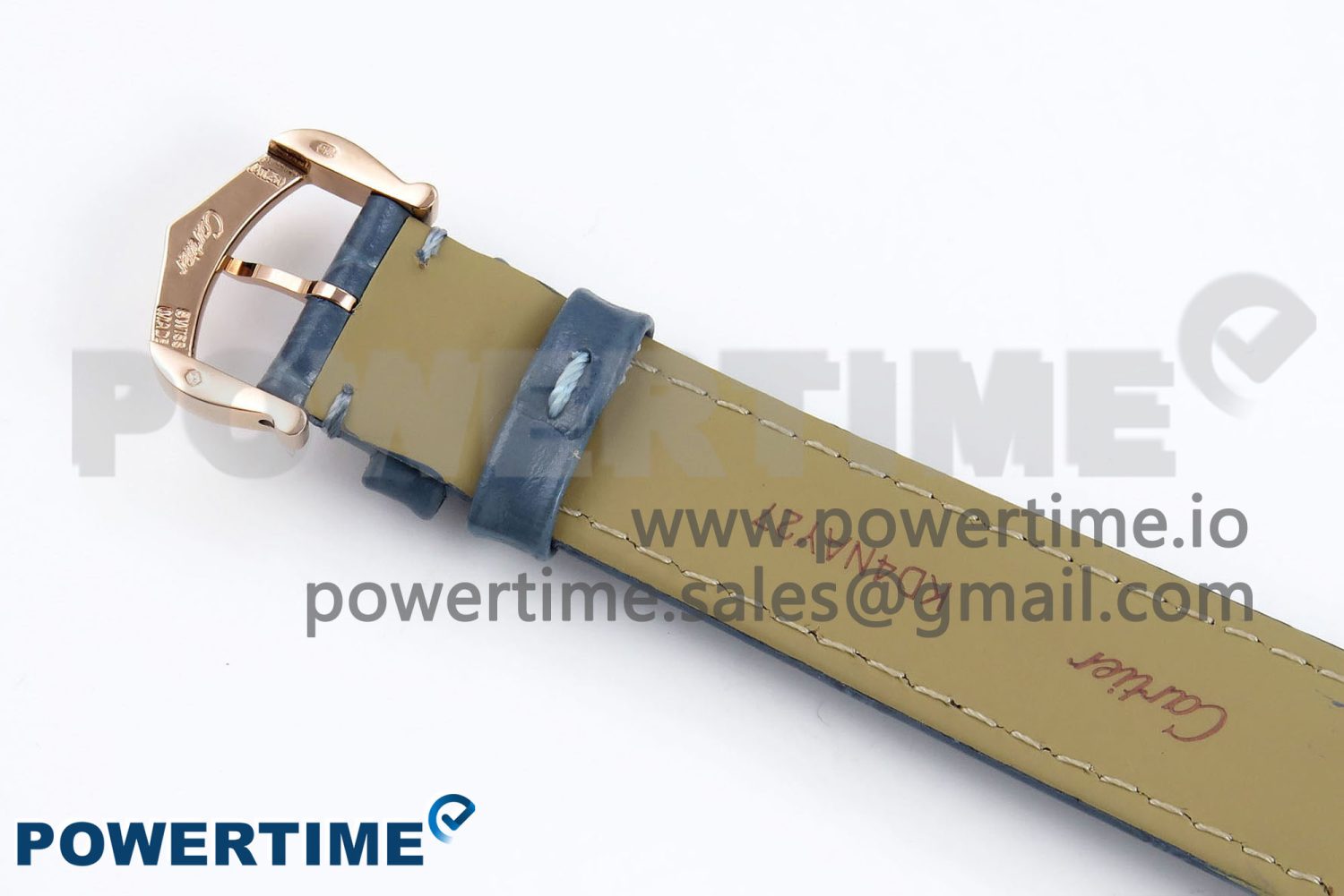 Ballon Bleu 33mm RG AF 1:1 Best Edition RG Dial Diamonds Bezel on Blue Leather Strap SEIKO NH05A - Image 7