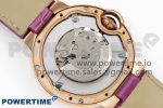 Ballon Bleu 33mm RG AF 1:1 Best Edition Silver Dial Diamonds Bezel on Purple Leather Strap SEIKO NH05A - Image 10