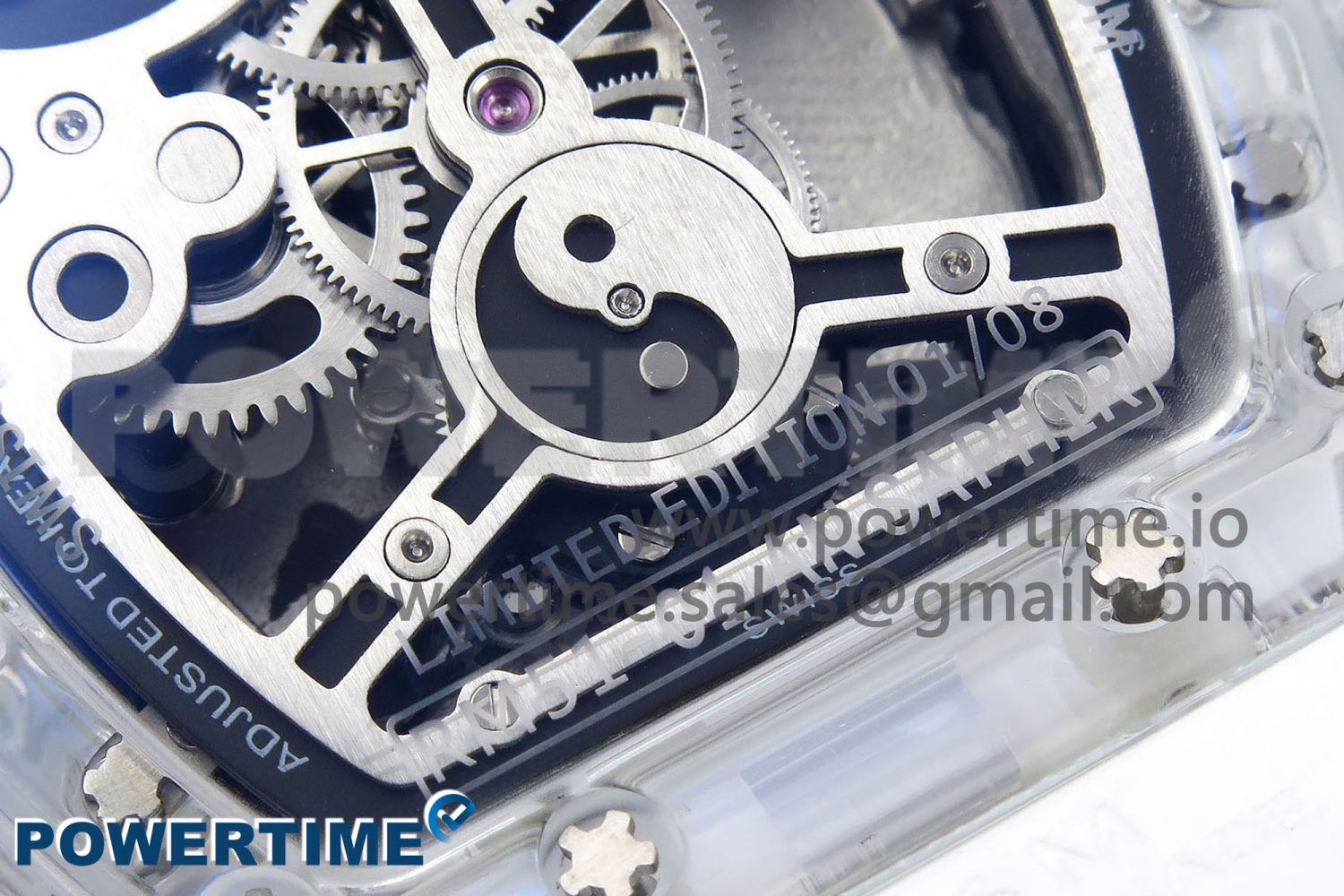 RM51 Transparent Tourbillon RMF Best Edition Tiger/Dragon Dial on White Rubber Strap - Image 10
