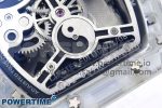 RM51 Transparent Tourbillon RMF Best Edition RG Tiger/Dragon Dial on White Rubber Strap - Image 10