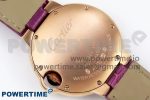 Ballon Bleu 33mm RG AF 1:1 Best Edition Silver Dial Diamonds Bezel on Purple Leather Strap SEIKO NH05A - Image 12